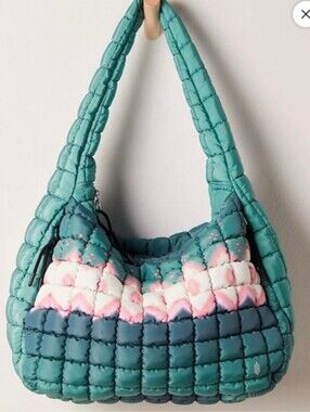 Free People FP Movement Quilted Carryall Bag | Green Glow Print | Sold Out NWT